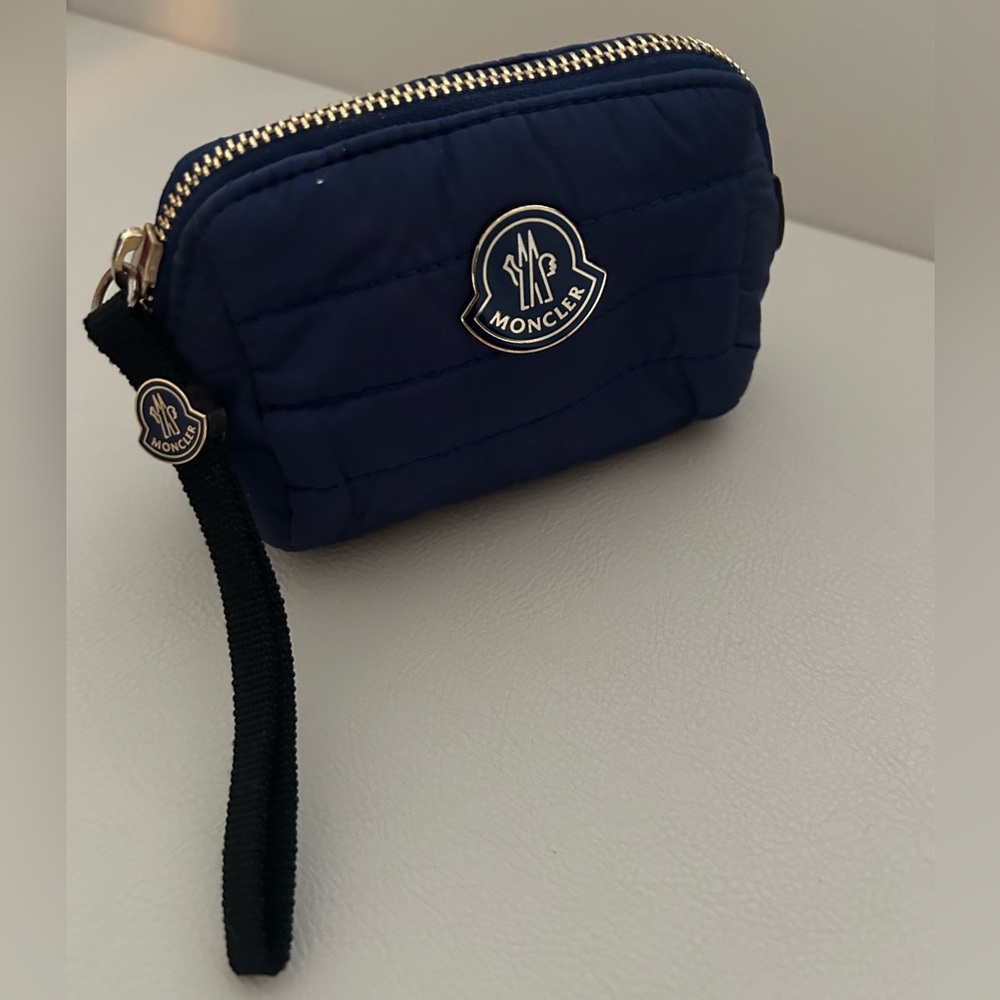 Moncler Navy Blue Quilted Pouch